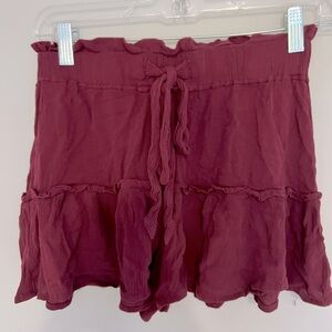 Ruffled Burgundy Skort
